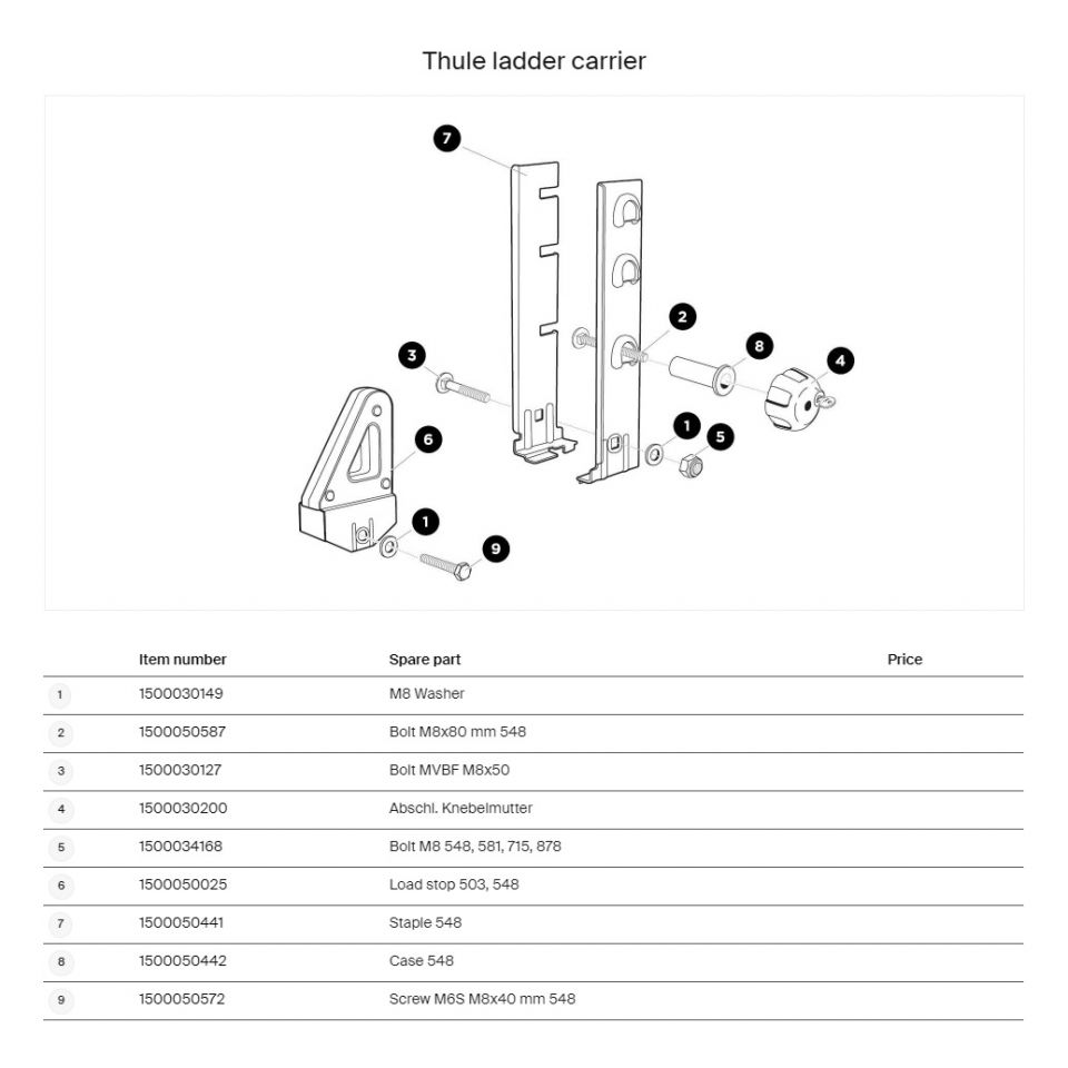 Piese de schimb ladder carrier 548